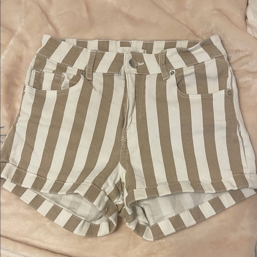 Striped Tan and White H&M shorts